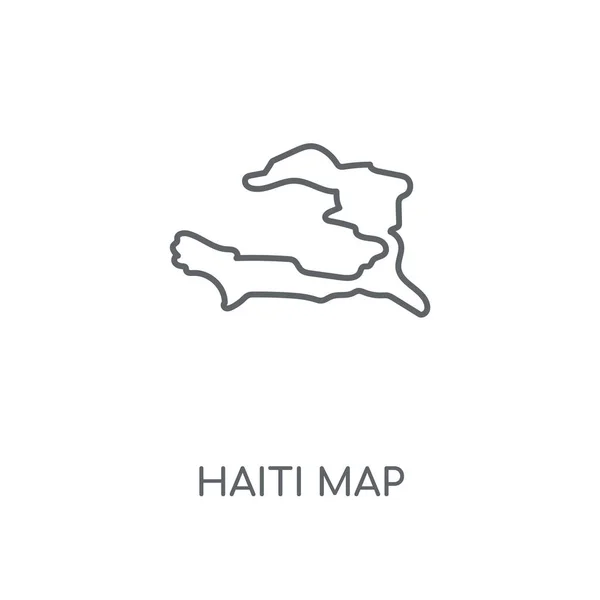 Haïti Carte Icône Linéaire Haïti Carte Concept Course Symbole Conception — Image vectorielle