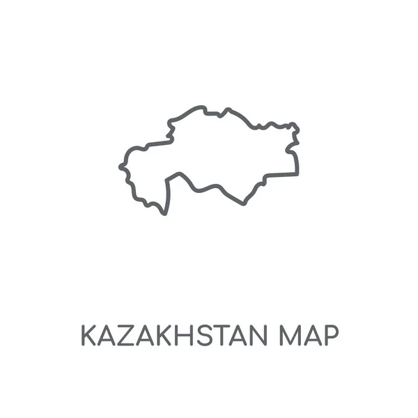 Καζακστάν Γραμμική Εικονίδιο Χάρτη Καζακστάν Χάρτη Έννοιας Εγκεφαλικό Επεισόδιο Σύμβολο — Διανυσματικό Αρχείο