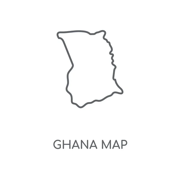 Ghana Mapa Icono Lineal Ghana Mapa Concepto Carrera Símbolo Diseño — Vector de stock