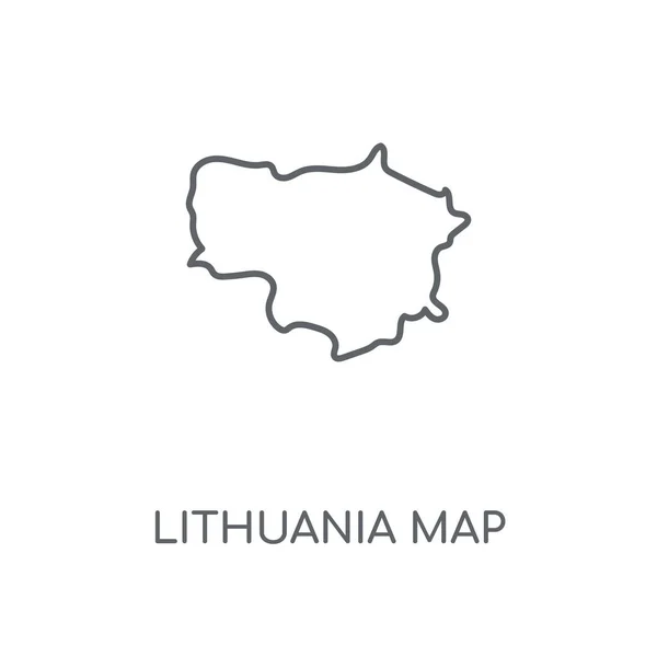 Lithuania Map Linear Icon Lithuania Map Concept Stroke Symbol Design — Stock Vector