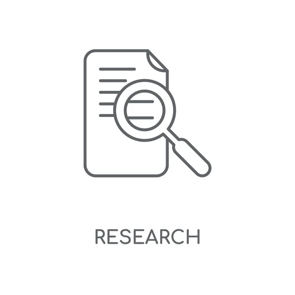 Kutatási Lineáris Ikonra Kutatási Stroke Szimbólum Koncepcióterv Vékony Grafikai Elemek — Stock Vector