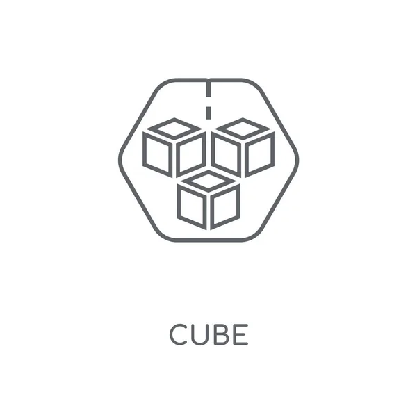 Ícone Linear Cubo Projeto Símbolo Curso Conceito Cubo Elementos Gráficos — Vetor de Stock