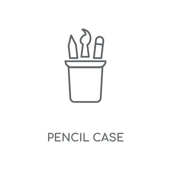 Bleistifthülle Lineares Symbol Bleistiftetui Konzept Strich Symbol Design Dünne Grafische — Stockvektor