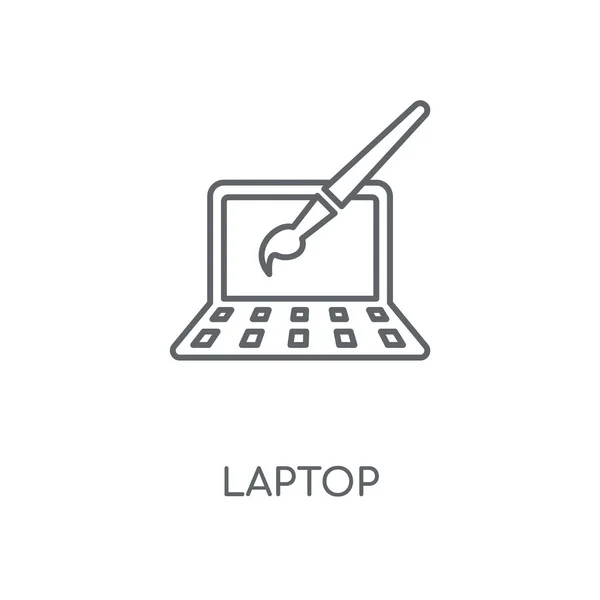 Laptop Lineares Symbol Laptop Konzept Strich Symbol Design Dünne Grafische — Stockvektor