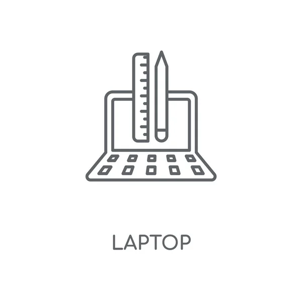 Laptop Lineaire Pictogram Laptop Lijn Symbool Conceptontwerp Dunne Grafische Elementen — Stockvector