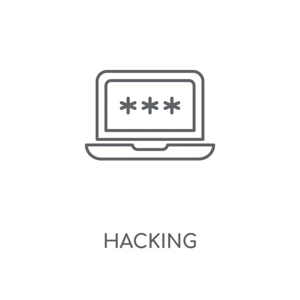 Hacking Ikona Liniowej Hacking Symbol Koncepcja Obrysu Cienkich Elementów Graficznych — Wektor stockowy