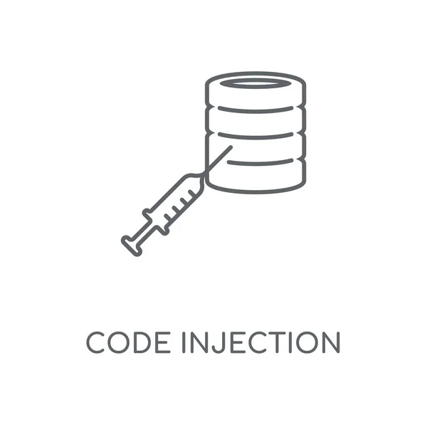 Icône Linéaire Injection Code Concept Injection Code Conception Symbole Course — Image vectorielle