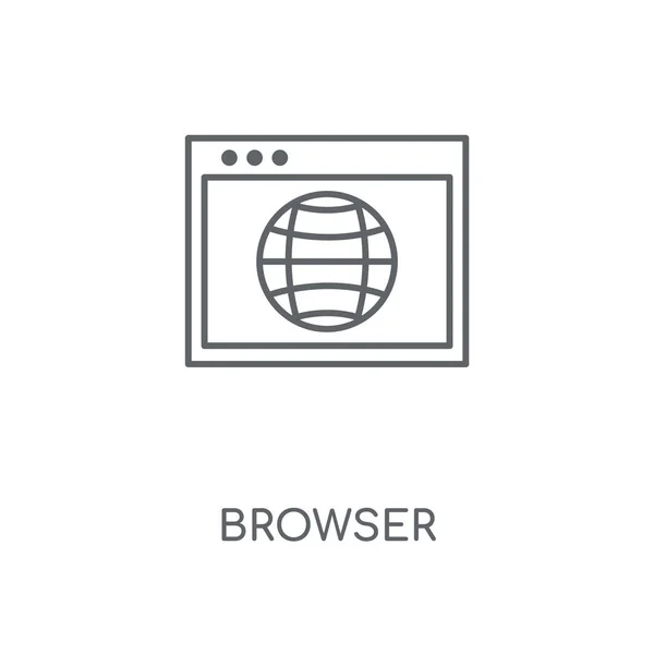 Browser Lineares Symbol Browser Konzept Strich Symbol Design Dünne Grafische — Stockvektor