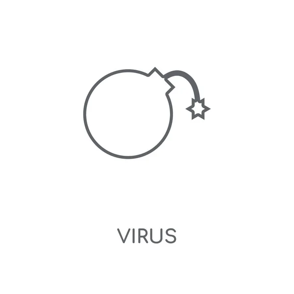 ウイルス線形アイコン ウイルス ストローク シンボル デザインのコンセプト薄いグラフィック要素ベクトル イラスト 白い背景 Eps の概要パターン — ストックベクタ
