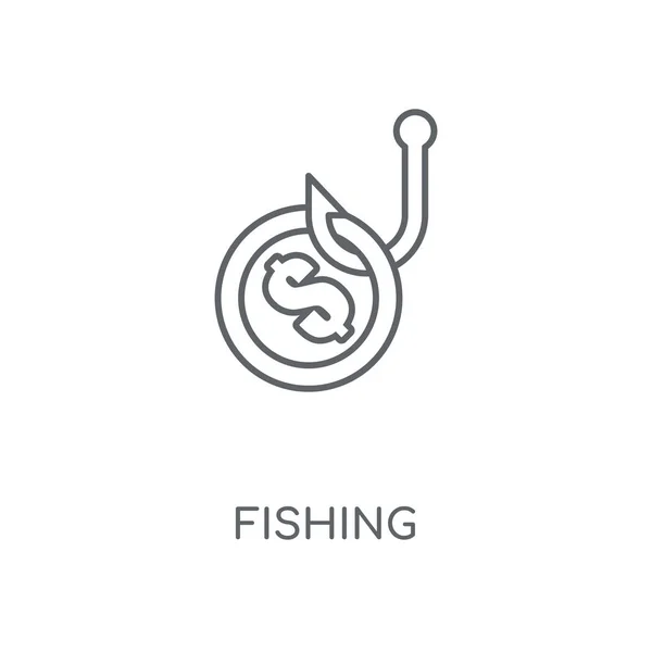 Angeln Lineares Symbol Fischerei Konzept Schlaganfall Symboldesign Dünne Grafische Elemente — Stockvektor
