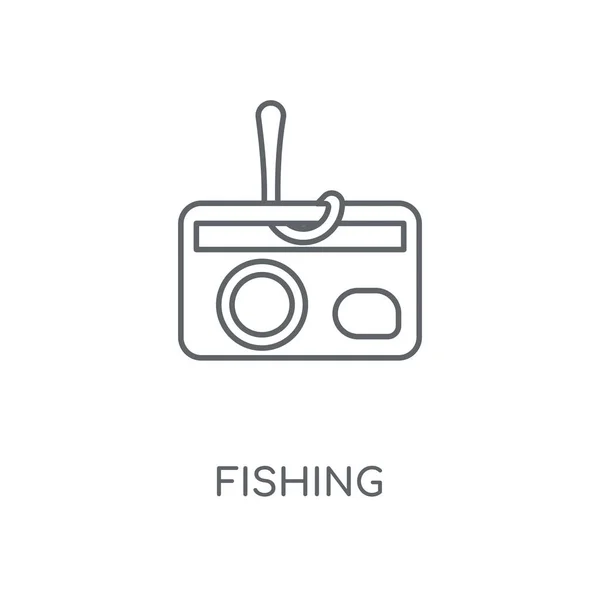 Icono Lineal Pesca Concepto Pesca Trazo Símbolo Diseño Elementos Gráficos — Vector de stock