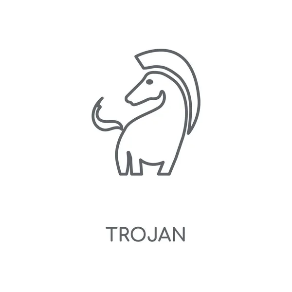 Trojanisches Lineares Symbol Trojanisches Konzept Und Symboldesign Dünne Grafische Elemente — Stockvektor