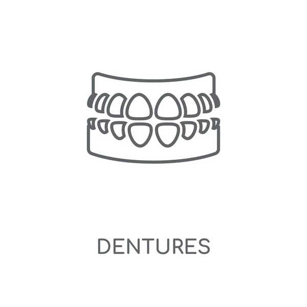 Dentures Linear Icon Dentures Concept Stroke Symbol Design Thin Graphic — Stock Vector