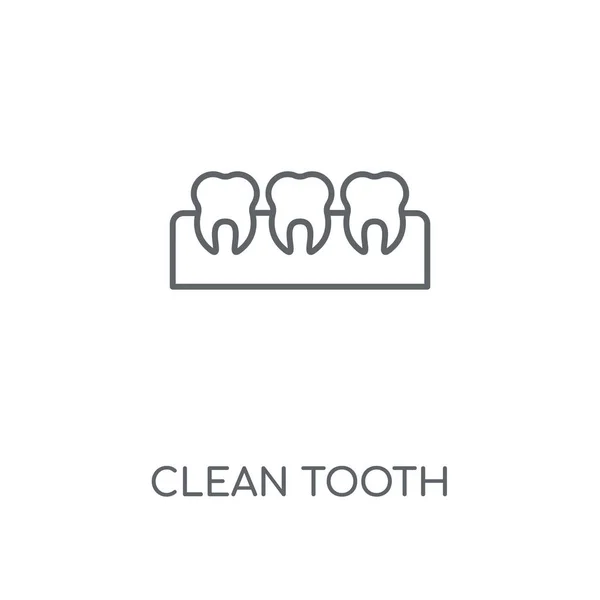 Ikona Liniowej Czystych Zębów Czyszczenie Zębów Koncepcja Obrys Symbolu Cienkich — Wektor stockowy