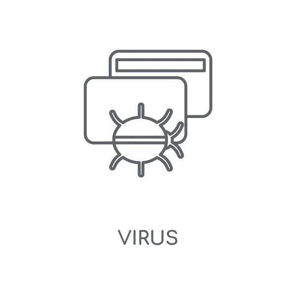Вірус Лінійний Значок Дизайн Символів Інсульту Концепції Вірусу Тонкі Графічні — стоковий вектор