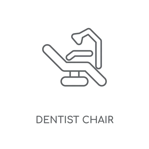 Chaise Dentiste Icône Linéaire Conception Symbole Course Chaise Dentiste Concept — Image vectorielle