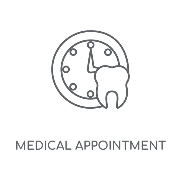 Medical Appointment Linear Icon Medical Appointment Concept Stroke Symbol Design — Stock Vector