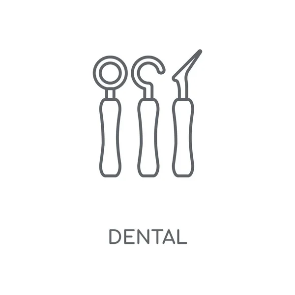 Dental Ikona Liniowej Dental Symbol Obrysu Koncepcja Cienkich Elementów Graficznych — Wektor stockowy