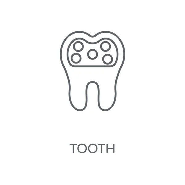 Ikona Liniowa Zęba Ząb Koncepcja Symbol Obrysu Cienkich Elementów Graficznych — Wektor stockowy