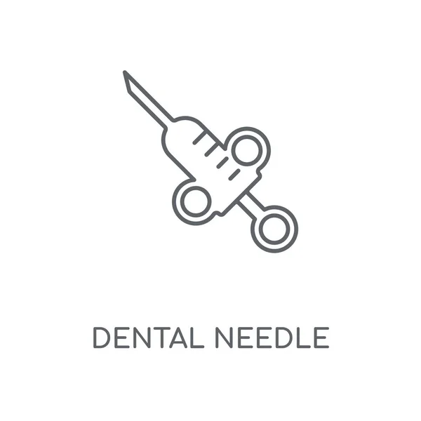 Dental Needle Linear Icon Dental Needle Concept Stroke Symbol Design — Stock Vector