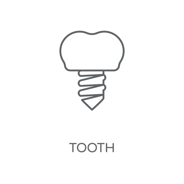 Ikona Liniowa Zęba Ząb Koncepcja Symbol Obrysu Cienkich Elementów Graficznych — Wektor stockowy