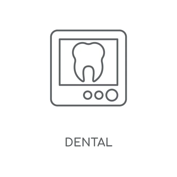 Icona Dentale Lineare Design Del Simbolo Della Corsa Del Concetto — Vettoriale Stock