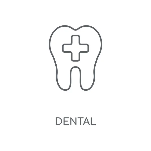 Dental Ikona Liniowej Dental Symbol Obrysu Koncepcja Cienkich Elementów Graficznych — Wektor stockowy