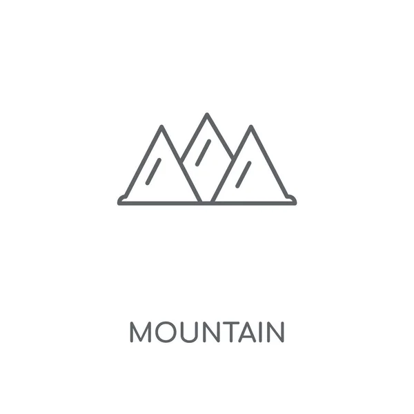 Dağ Doğrusal Simgesi Dağ Kavramı Kontur Sembolü Tasarım Nce Grafik — Stok Vektör