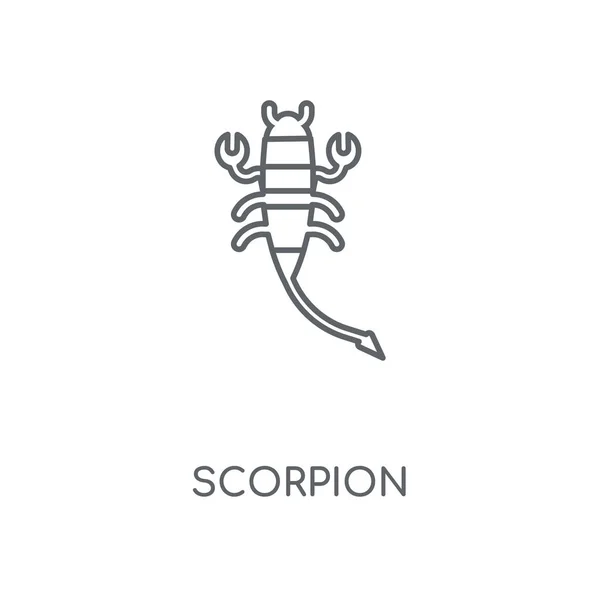 Линейная Икона Скорпиона Концепция Штрих Символа Скорпиона Тонкие Графические Элементы — стоковый вектор