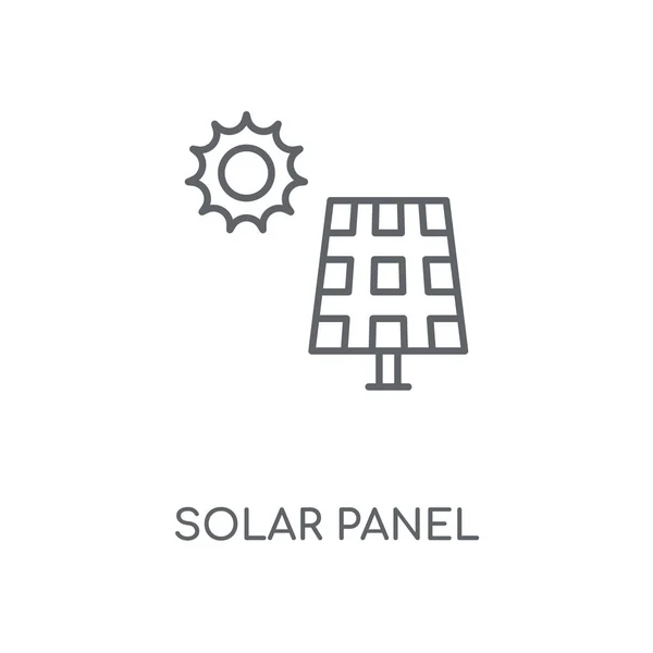 Güneş Paneli Doğrusal Simgesi Güneş Paneli Kavramı Kontur Sembolü Tasarım — Stok Vektör