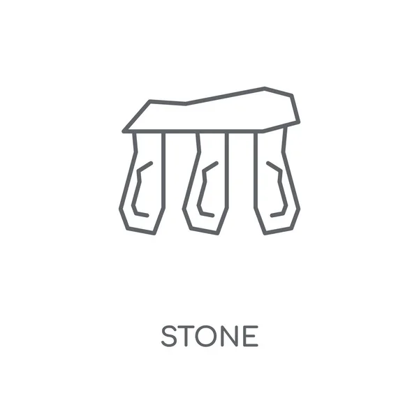Ikona Liniowej Kamienia Kamienne Symbol Obrysu Koncepcja Cienkich Elementów Graficznych — Wektor stockowy