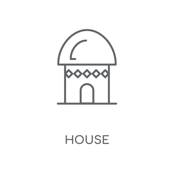 家の線形アイコン 家の概念ストローク シンボル デザイン 薄いグラフィック要素ベクトル イラスト 白い背景 Eps の概要パターン — ストックベクタ