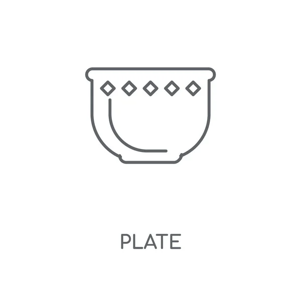 Plate Linear Icon Plate Concept Stroke Symbol Design Thin Graphic — Stock Vector