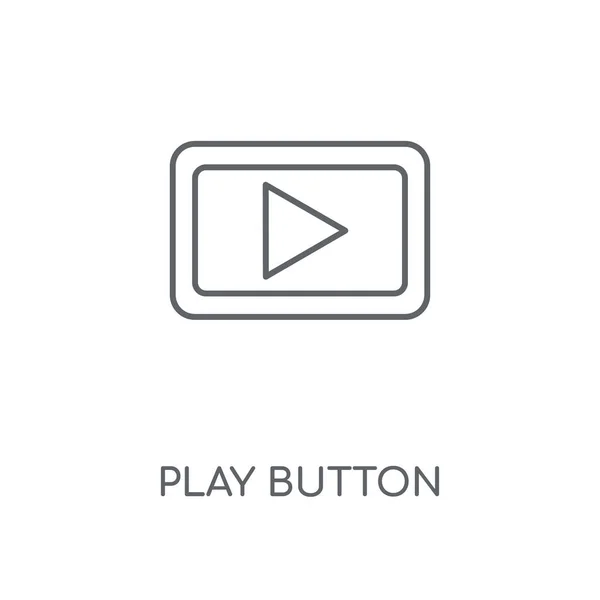 Jogar Ícone Linear Botão Projeto Símbolo Curso Conceito Botão Jogo — Vetor de Stock