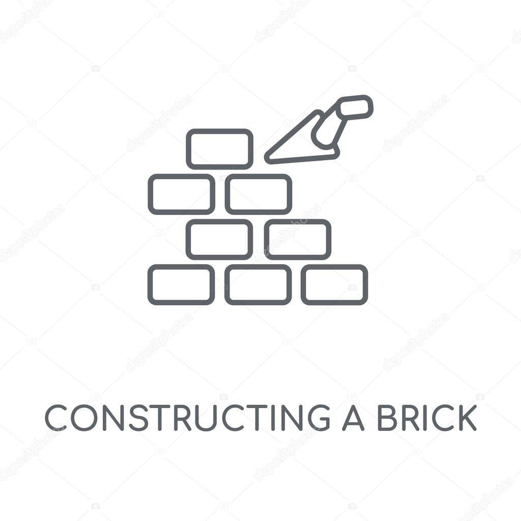 Constructing a Brick Wall linear icon. Constructing a Brick Wall concept stroke symbol design. Thin graphic elements vector illustration, outline pattern on a white background, eps 10.