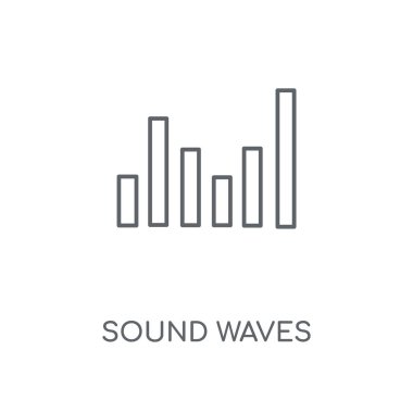 Ses dalgaları doğrusal simgesi. Ses dalgaları kavramı kontur sembolü tasarım. İnce grafik öğeleri illüstrasyon, beyaz bir arka plan, eps 10 anahat desen vektör.