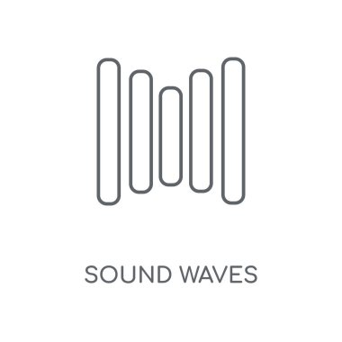 Ses dalgaları doğrusal simgesi. Ses dalgaları kavramı kontur sembolü tasarım. İnce grafik öğeleri illüstrasyon, beyaz bir arka plan, eps 10 anahat desen vektör.