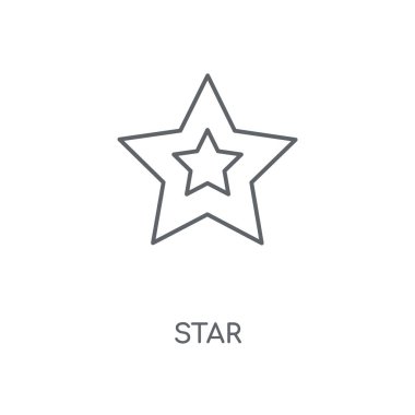 Yıldız doğrusal simgesi. Yıldız kavramı kontur sembolü tasarım. İnce grafik öğeleri illüstrasyon, beyaz bir arka plan, eps 10 anahat desen vektör.