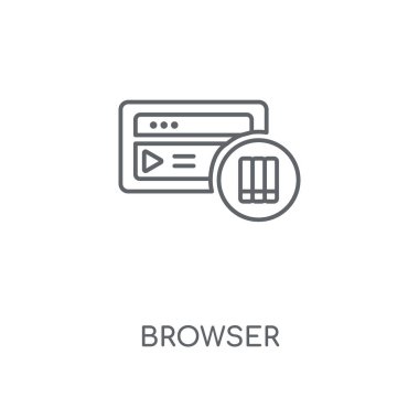 Tarayıcı doğrusal simgesi. Tarayıcı kavramı kontur sembolü tasarım. İnce grafik öğeleri illüstrasyon, beyaz bir arka plan, eps 10 anahat desen vektör.