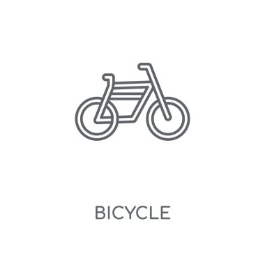 Bisiklet doğrusal simgesi. Bisiklet kavramı kontur sembolü tasarım. İnce grafik öğeleri illüstrasyon, beyaz bir arka plan, eps 10 anahat desen vektör.