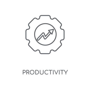 Verimlilik doğrusal simgesi. Verimlilik kavramı kontur sembolü tasarım. İnce grafik öğeleri illüstrasyon, beyaz bir arka plan, eps 10 anahat desen vektör.