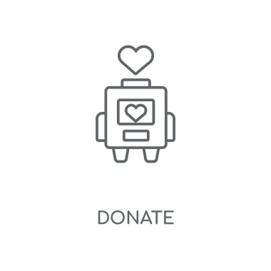 Doğrusal simgesi bağış yapın. Kavramı kontur sembolü tasarım bağış yapın. İnce grafik öğeleri illüstrasyon, beyaz bir arka plan, eps 10 anahat desen vektör.