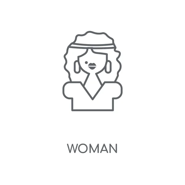 女性線形アイコン 女性ストローク シンボル デザインのコンセプト薄いグラフィック要素ベクトル イラスト 白い背景 Eps の概要パターン — ストックベクタ