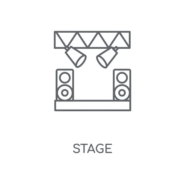 Icono Lineal Escenario Diseño Símbolo Carrera Concepto Etapa Elementos Gráficos — Vector de stock