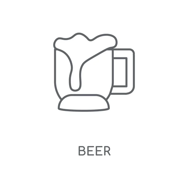 Ícone Linear Cerveja Design Símbolo Traço Conceito Cerveja Elementos Gráficos — Vetor de Stock