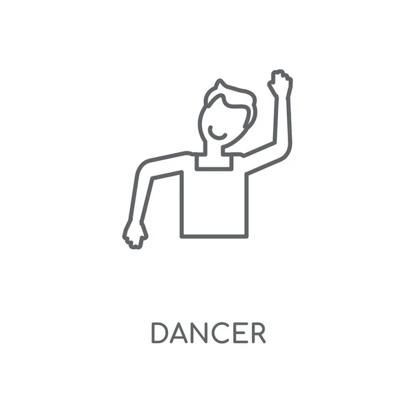 Icône Linéaire Danseuse Concept Danseur Dessin Symbole Course Illustration Vectorielle — Image vectorielle