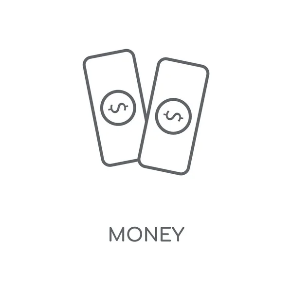 Icono Lineal Dinero Dinero Concepto Trazo Símbolo Diseño Elementos Gráficos — Vector de stock