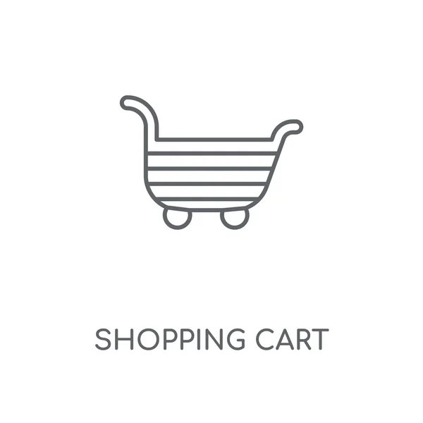Shopping Cart Lineaire Pictogram Shopping Cart Conceptontwerp Beroerte Symbool Dunne — Stockvector