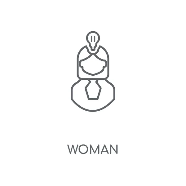Kadın Doğrusal Simgesi Kadın Kavramı Kontur Sembolü Tasarım Nce Grafik — Stok Vektör