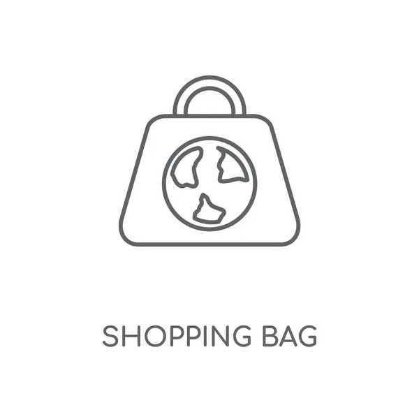 Shopping Väska Linjär Ikonen Shopping Väska Konceptdesign Stroke Symbol Tunn — Stock vektor